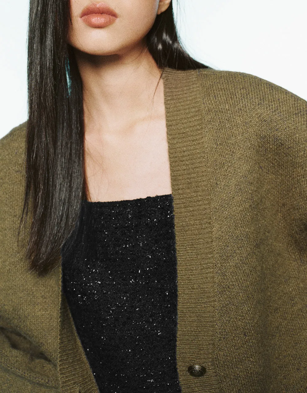 Ripped V-Neck Knitted Cardigan sold by Urban Revivo product image thumbnail 5