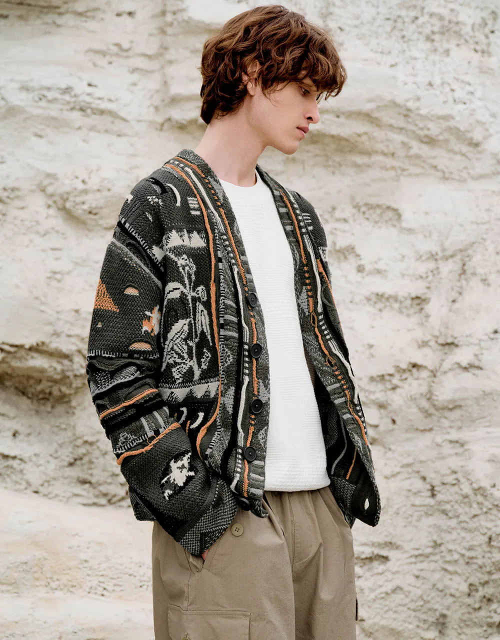 Embroidered V-Neck Knitted Cardigan sold by Urban Revivo product image thumbnail 3