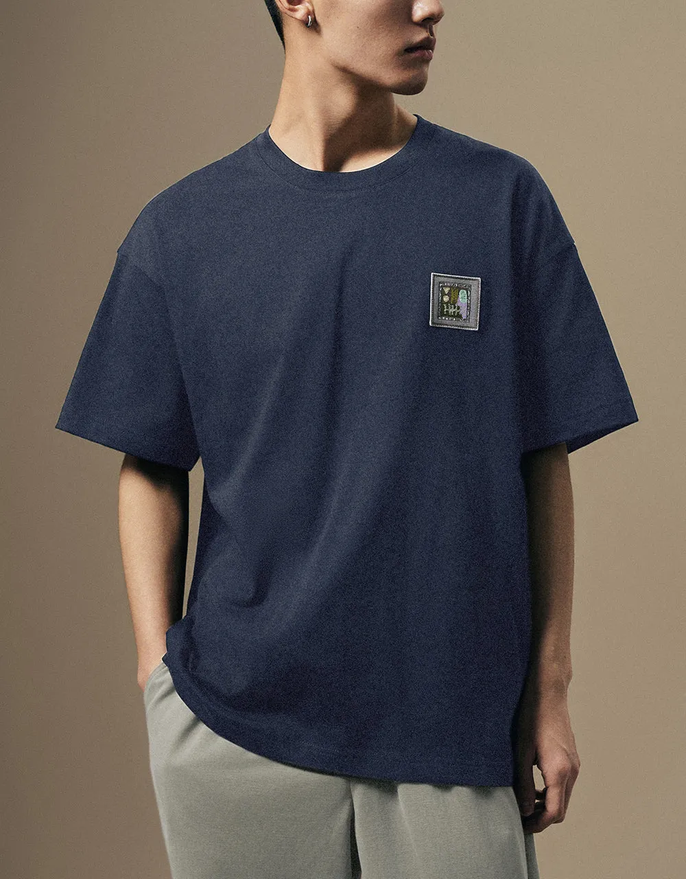 Crew Neck Straight T-Shirt sold by Urban Revivo product image thumbnail 2