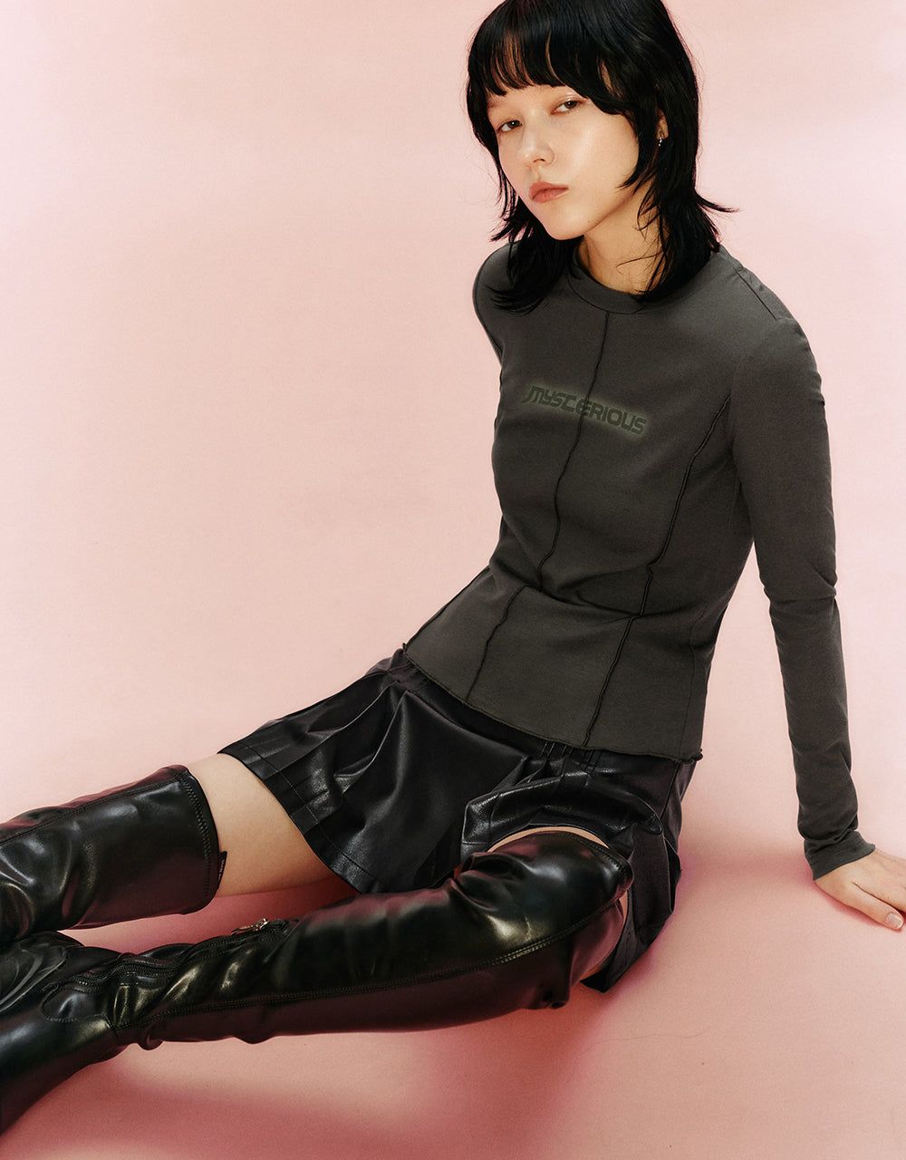 Letter Printed Crew Neck Skinny T-Shirt sold by Urban Revivo product image thumbnail 3