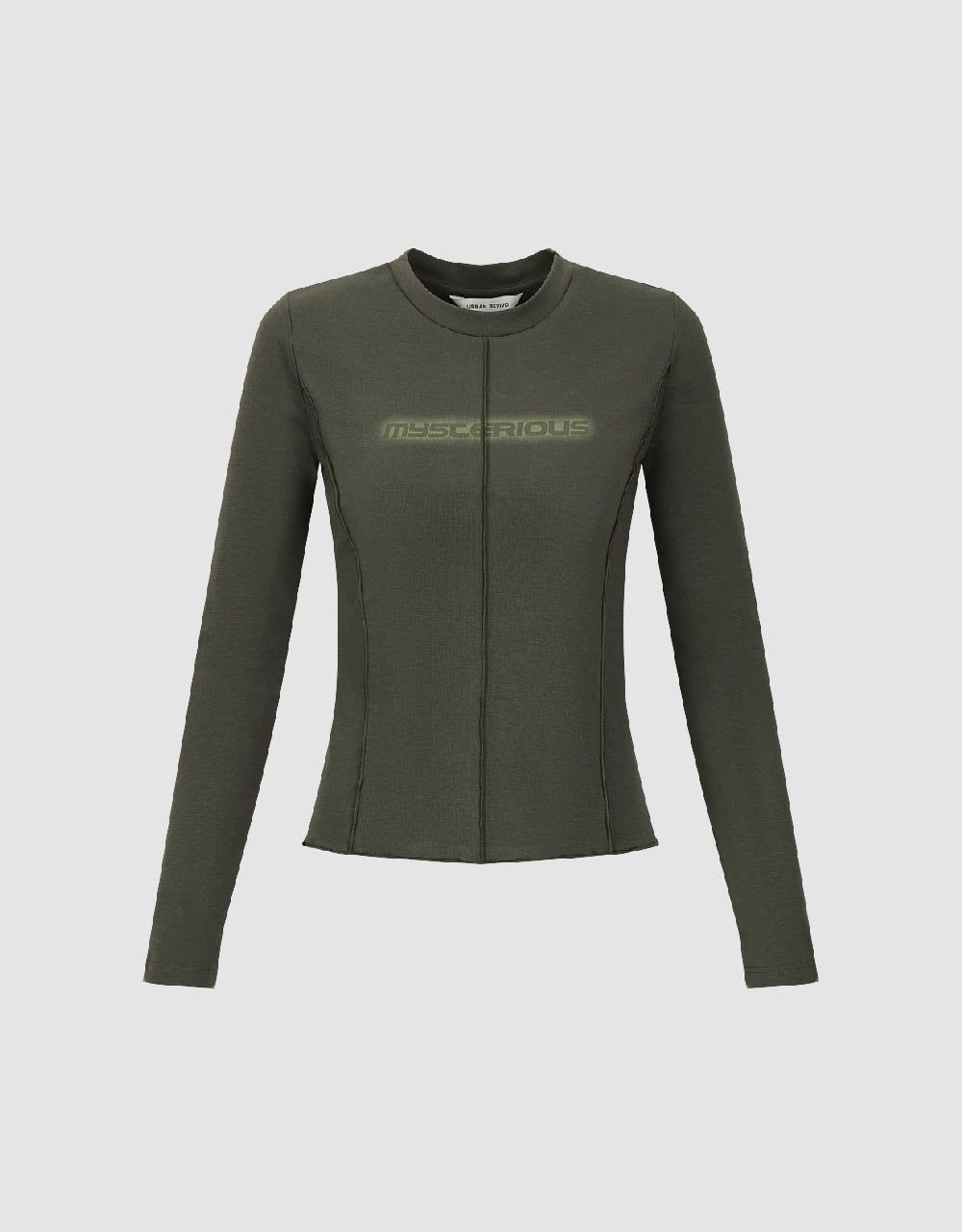 Letter Printed Crew Neck Skinny T-Shirt sold by Urban Revivo product image thumbnail 2