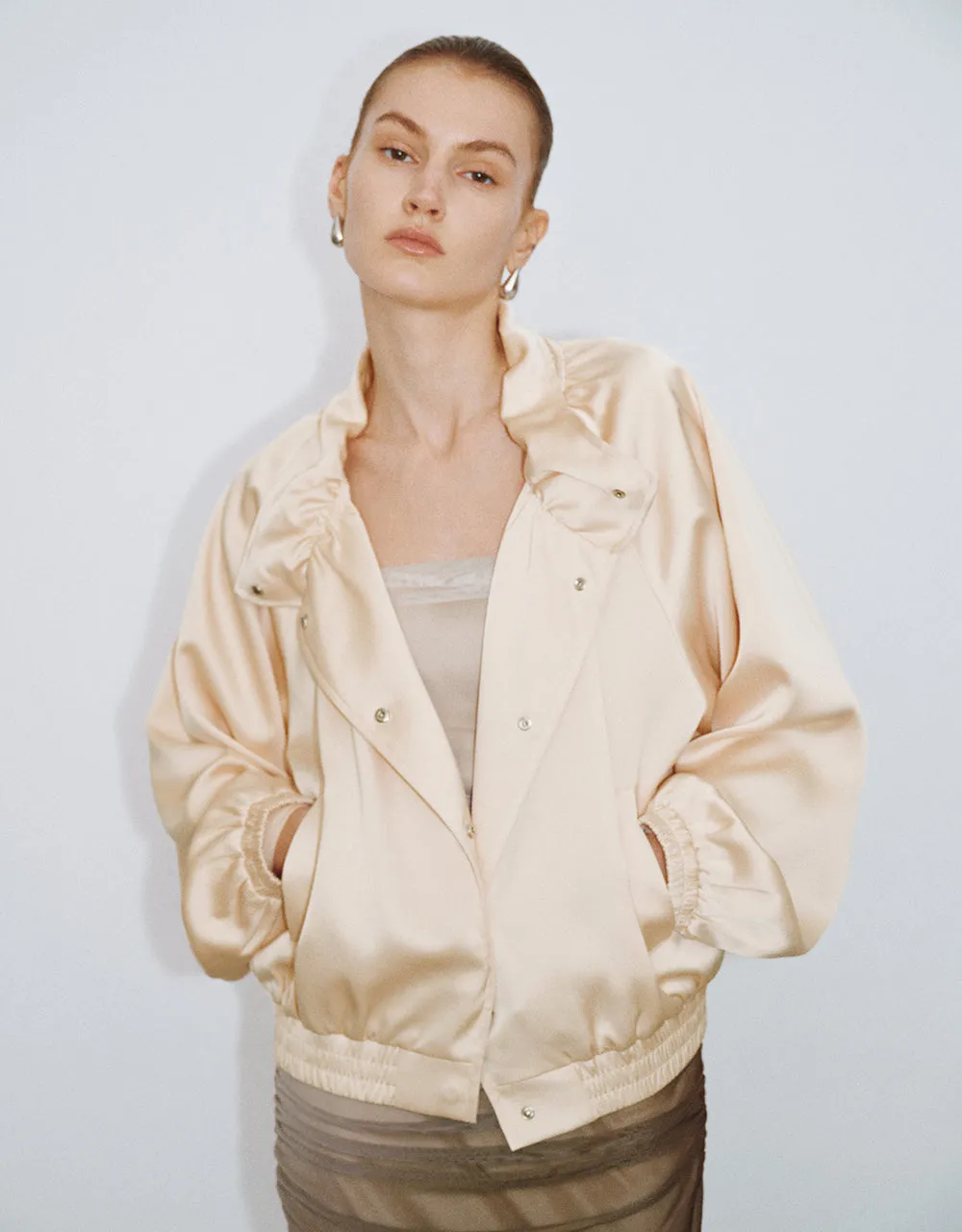 Raglan Sleeve Balloon Jacket sold by Urban Revivo