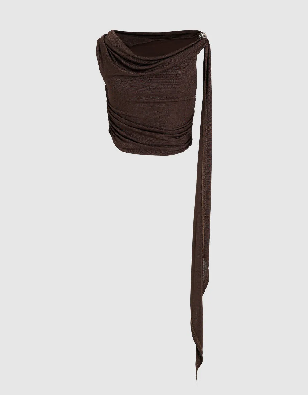 Ruched Sleeveless One Shoulder Skinny T-Shirt sold by Urban Revivo product image thumbnail 2