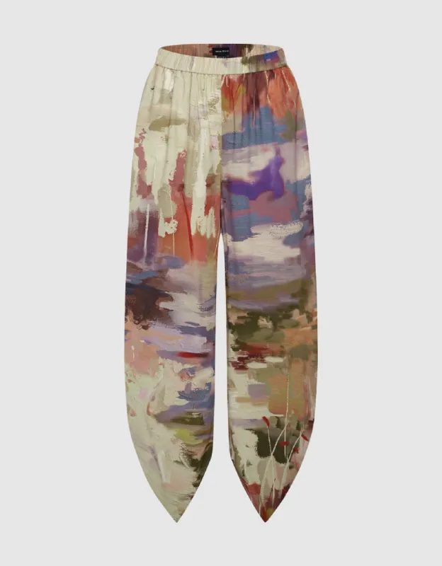 Printed Elastic Waist Carrot Fit Pants sold by Urban Revivo