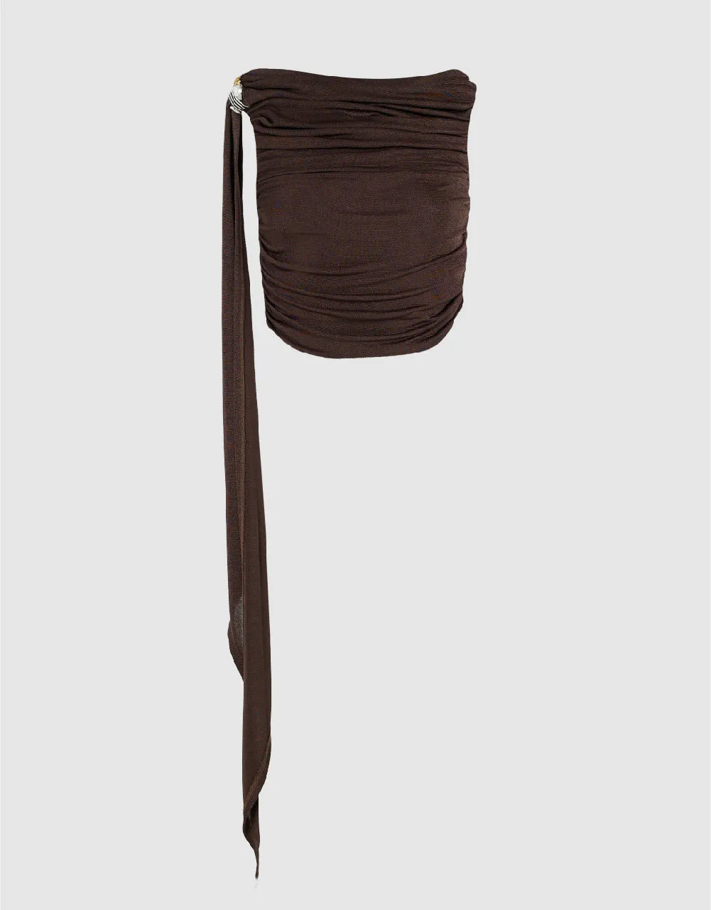 Ruched Sleeveless One Shoulder Skinny T-Shirt sold by Urban Revivo product image thumbnail 5