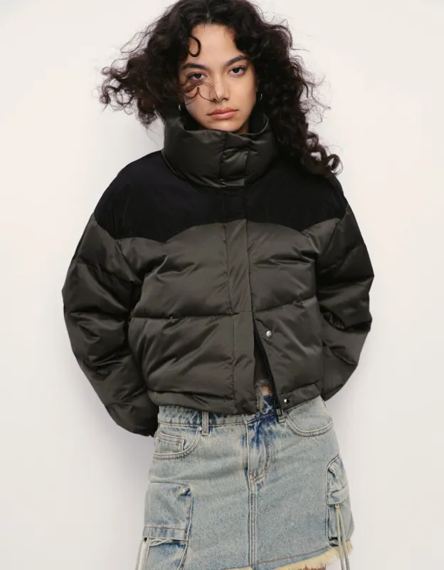 A-Line Stand Collar Padded Coat sold by Urban Revivo