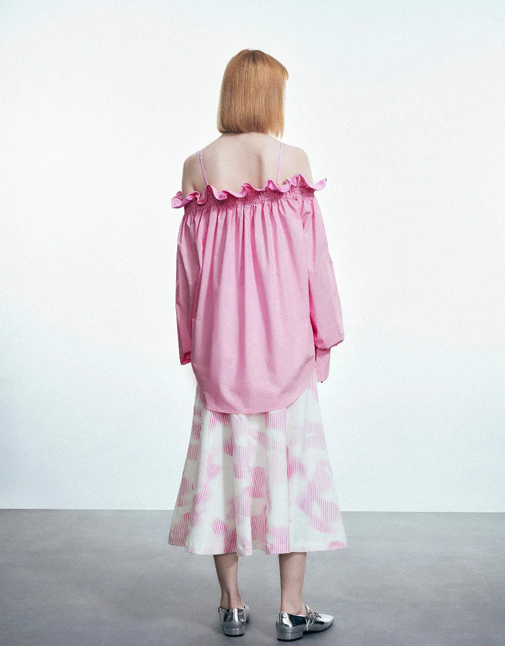 Frill Trim Off-Shoulder Shirt sold by Urban Revivo product image thumbnail 4