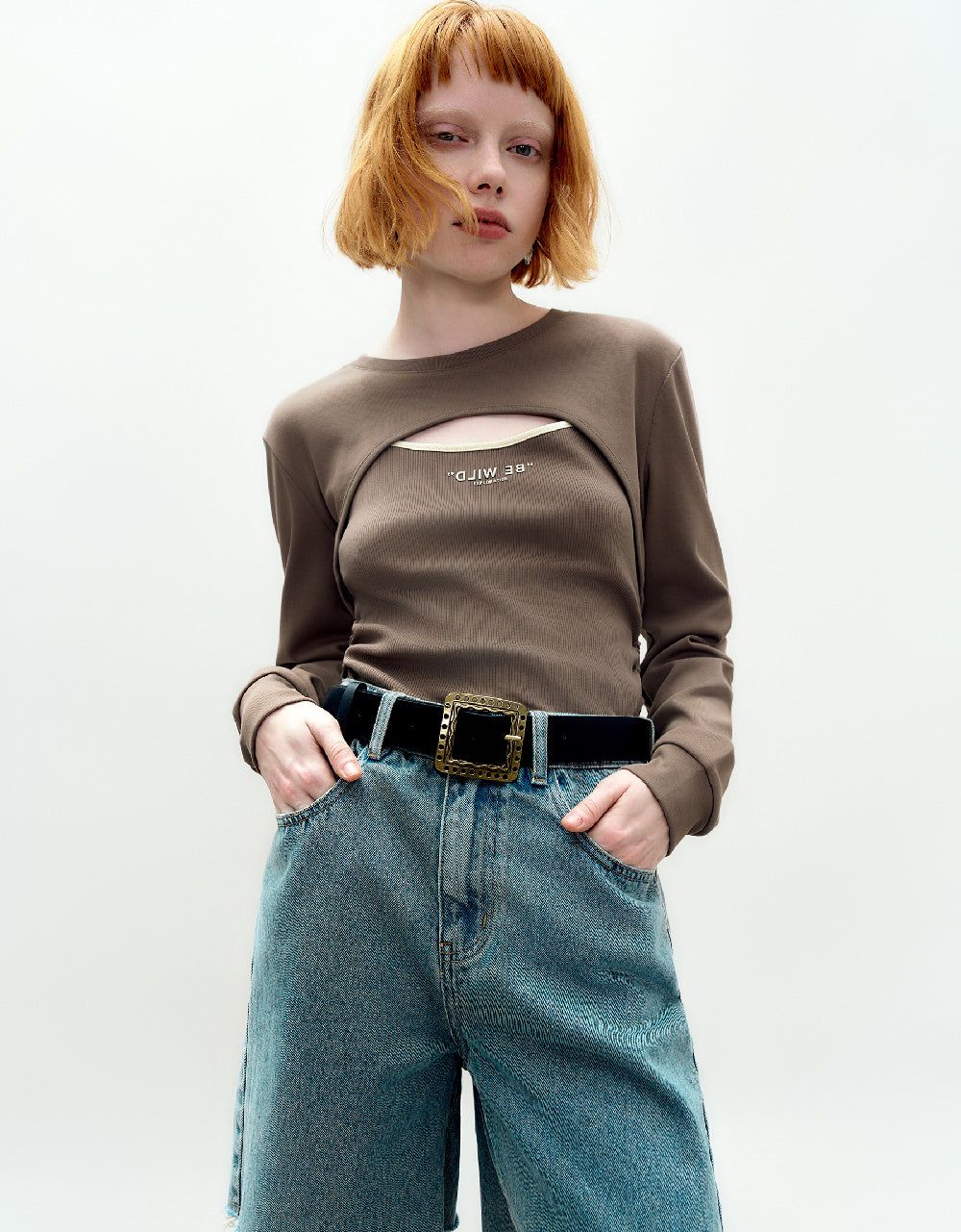 Cut-Out Skinny T-Shirt sold by Urban Revivo