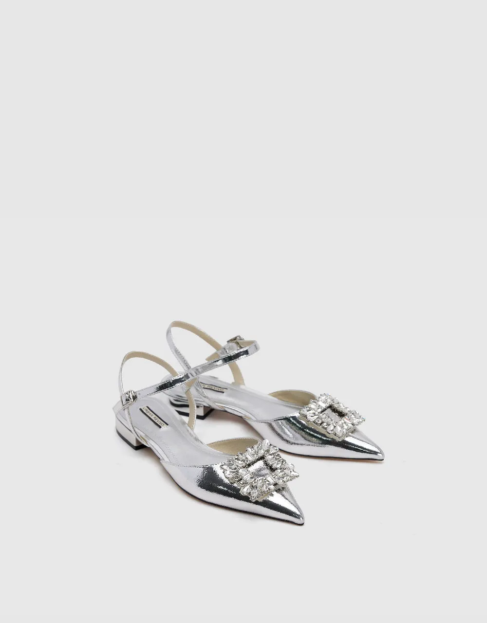 Rhinestone Buckle Décor Pointed Toe Slingbacks sold by Urban Revivo