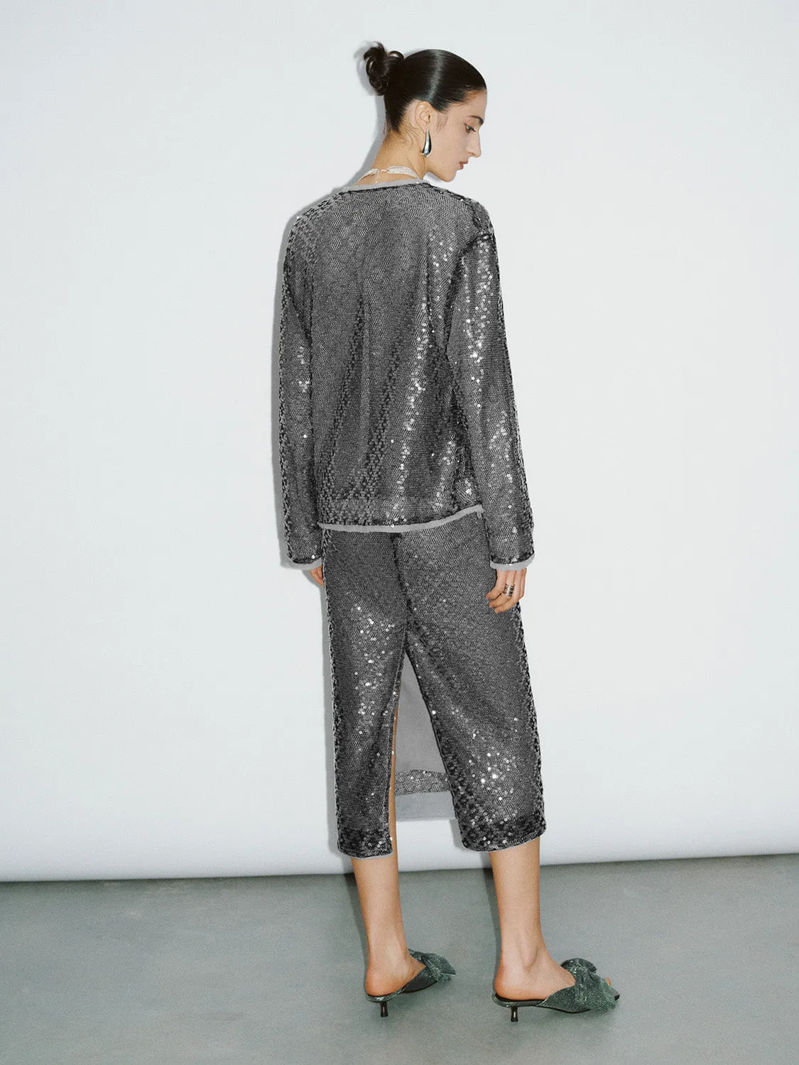 Sequins Midi Straight Skirt sold by Urban Revivo product image thumbnail 4