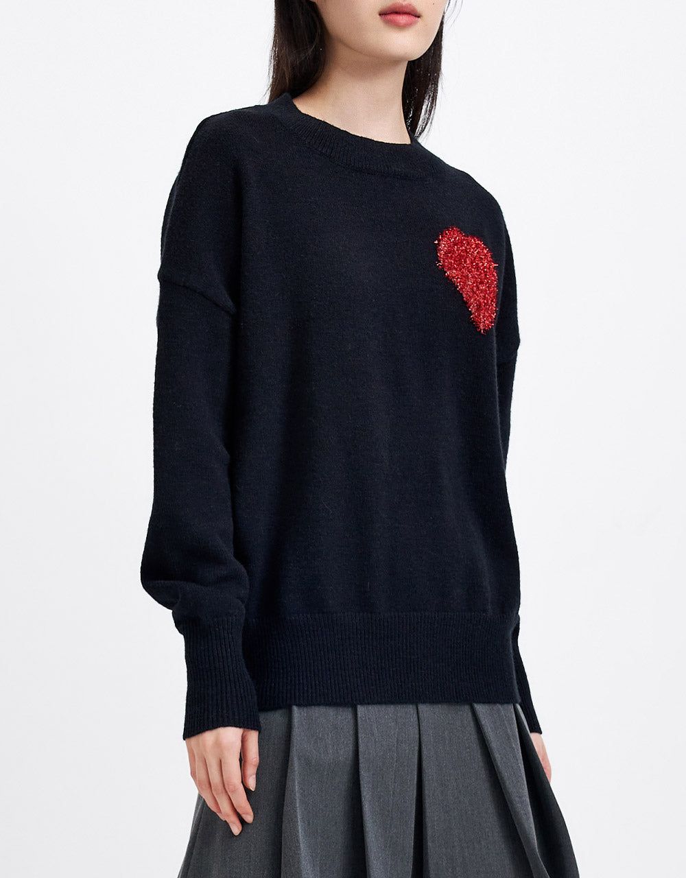 Heart Detail Crew Neck Sweater sold by Urban Revivo product image thumbnail 5