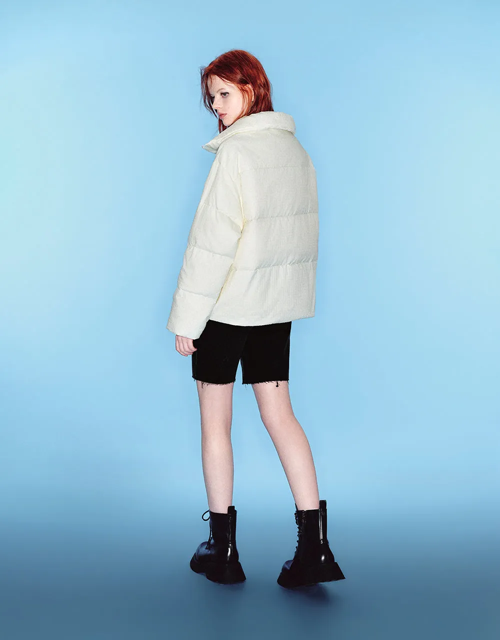 Zipper Front Stand Collar Down Jacket sold by Urban Revivo product image thumbnail 4