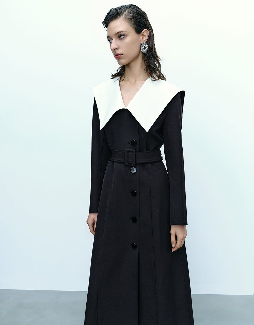 Lapel Skater Dress With Belt sold by Urban Revivo product image thumbnail 3