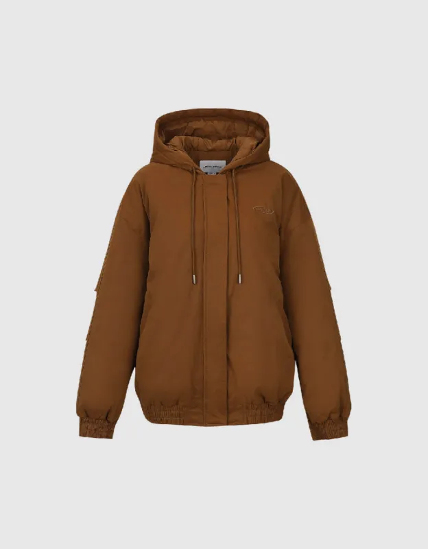 Zipper Front Loose Padded Coat sold by Urban Revivo