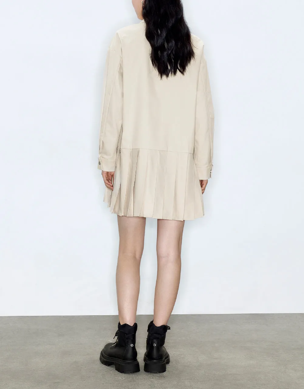 Drop Shoulder Sleeve Lapel A-Line Dress sold by Urban Revivo product image thumbnail 4