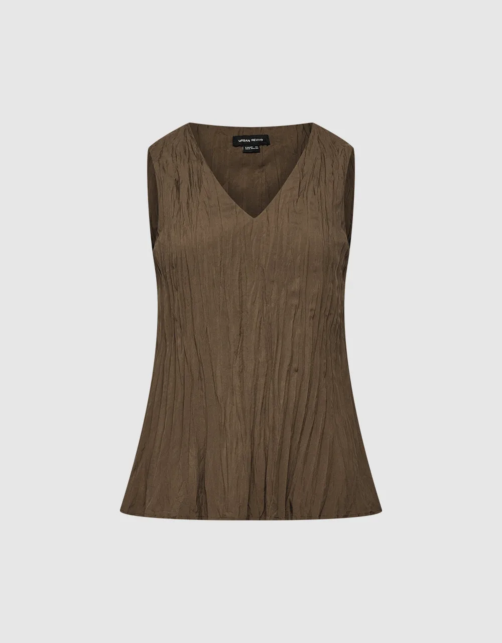 Sleeveless Shirred V Neck Blouse sold by Urban Revivo product image thumbnail 2