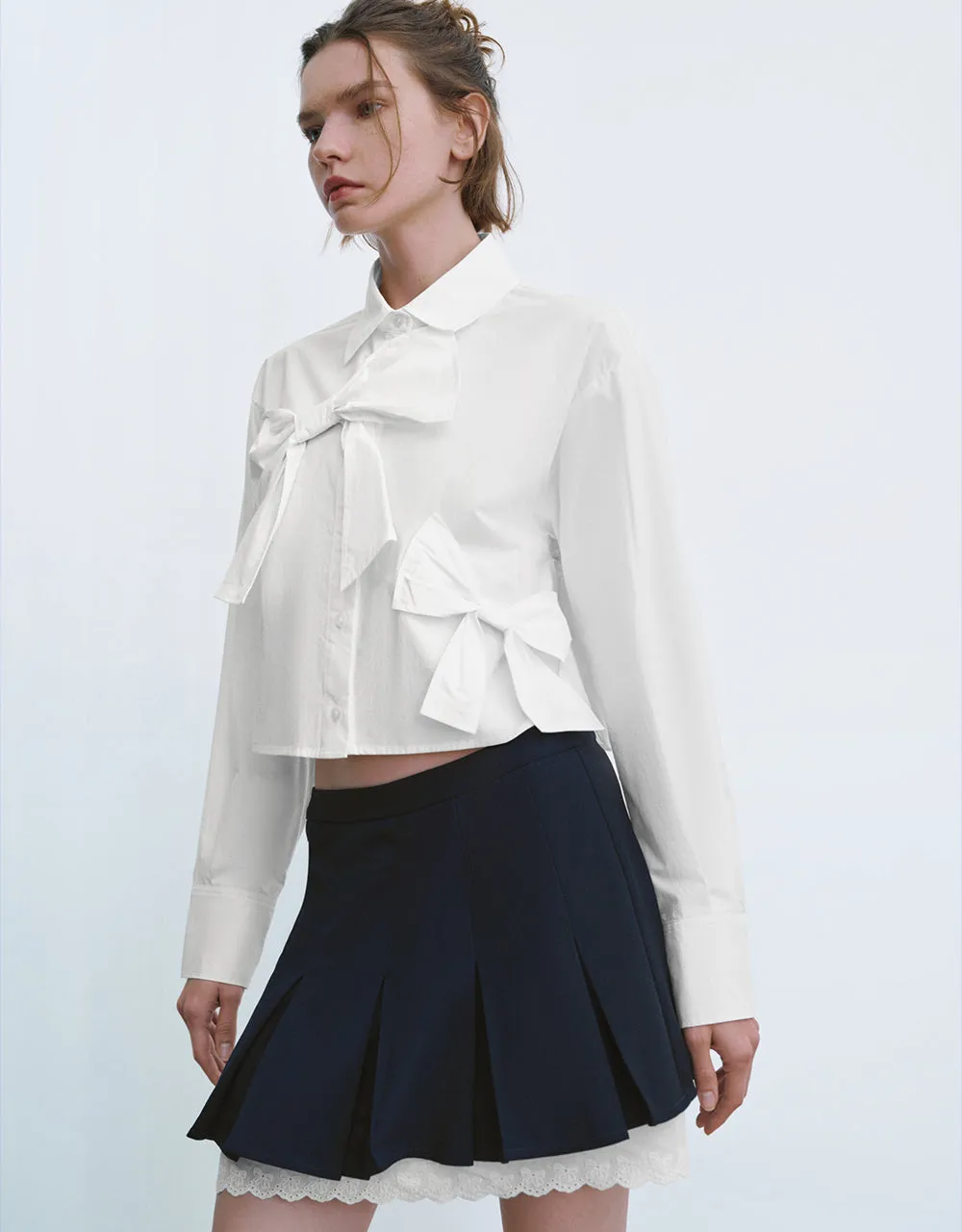 Bow Décor Straight Shirt sold by Urban Revivo product image thumbnail 3