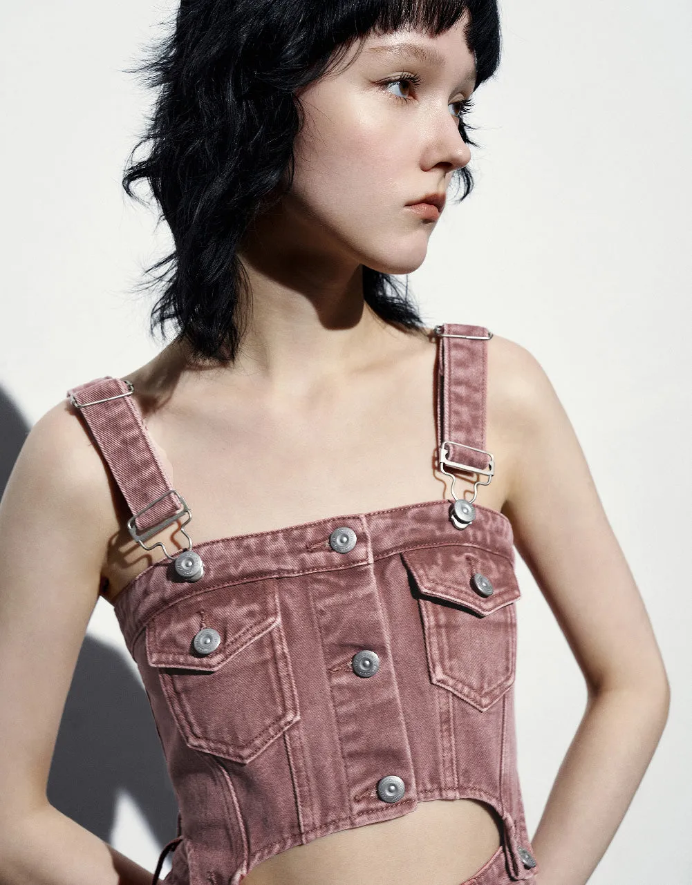 Long Denim Pinafore Dress sold by Urban Revivo product image thumbnail 5