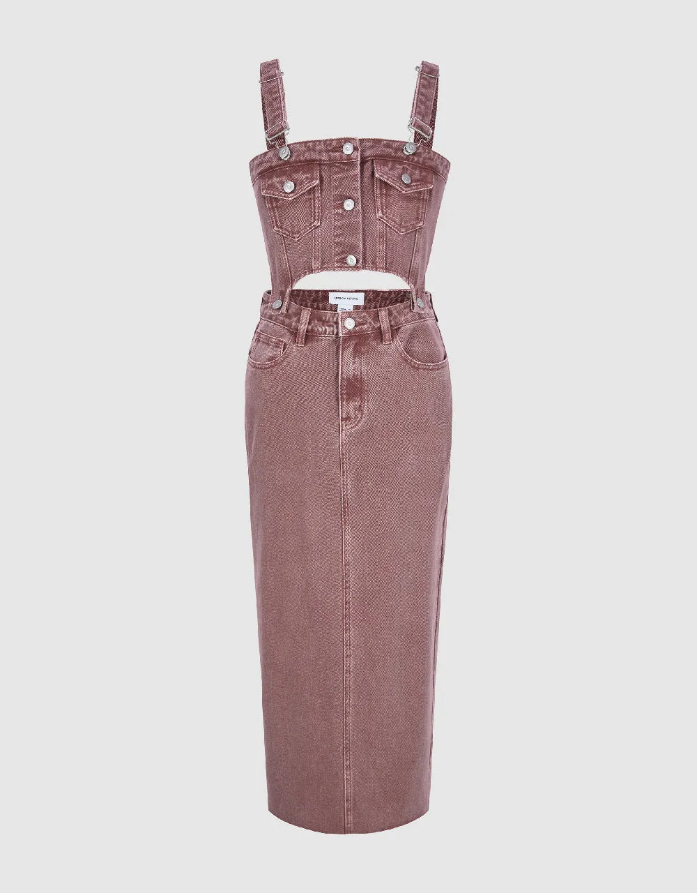 Long Denim Pinafore Dress sold by Urban Revivo product image thumbnail 2