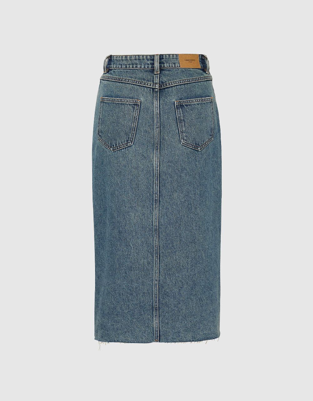 Midi Balloon Denim Skirt sold by Urban Revivo product image thumbnail 3