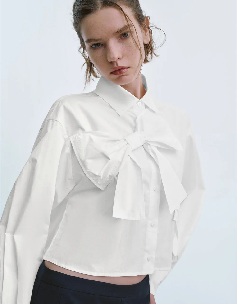 Bow Décor Straight Shirt sold by Urban Revivo product image thumbnail 4