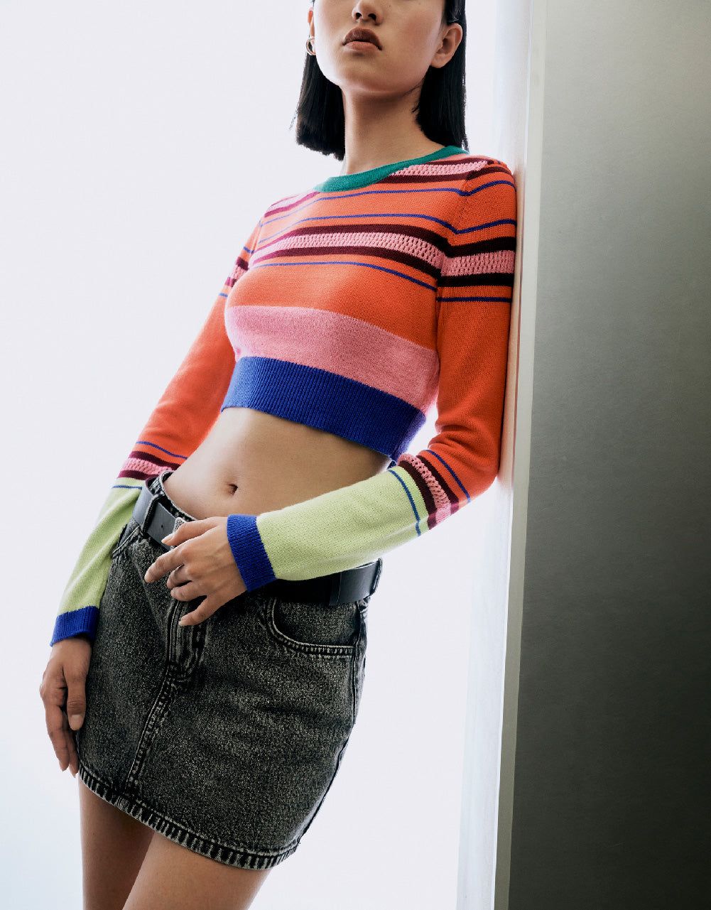 Striped Crew Neck Knitted T-Shirt sold by Urban Revivo product image thumbnail 3