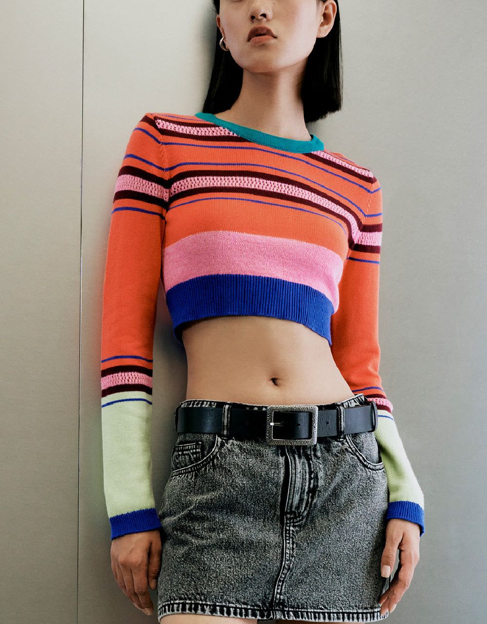 Striped Crew Neck Knitted T-Shirt sold by Urban Revivo product image thumbnail 2