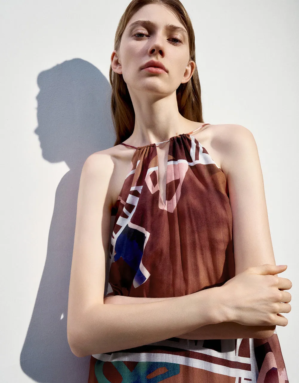 Printed Sleeveless U Neck A-Line Dress sold by Urban Revivo product image thumbnail 5