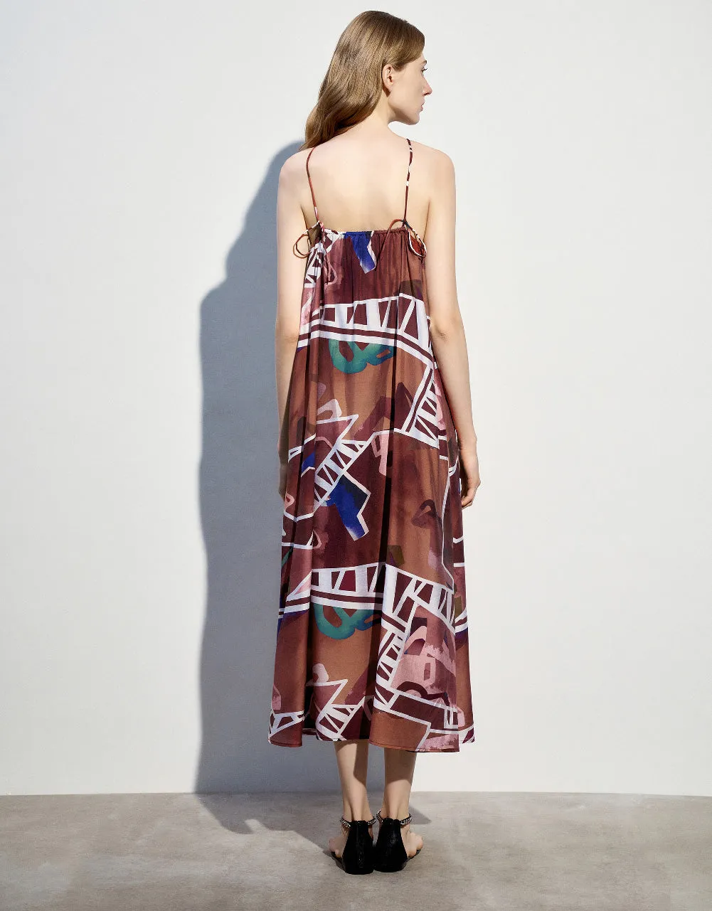 Printed Sleeveless U Neck A-Line Dress sold by Urban Revivo product image thumbnail 4