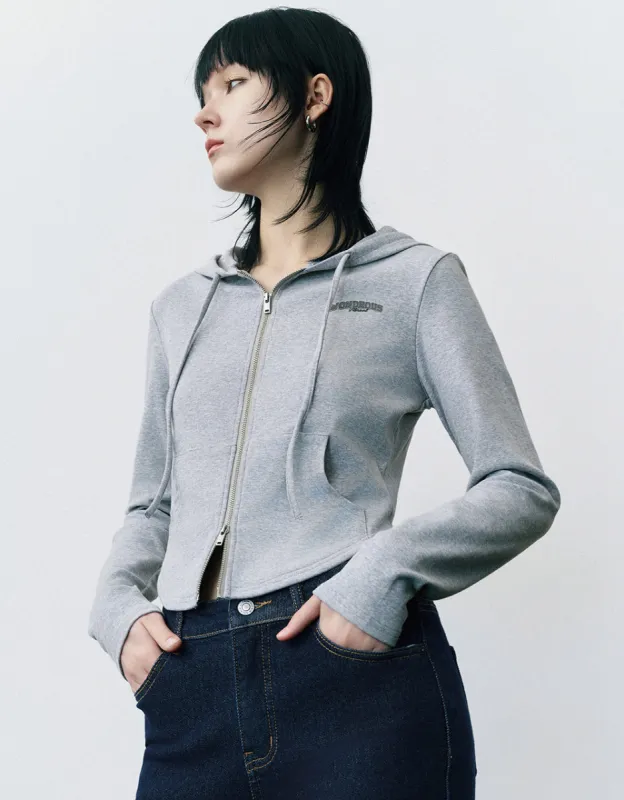 Zipper Front Hooded Knitted Jacket sold by Urban Revivo