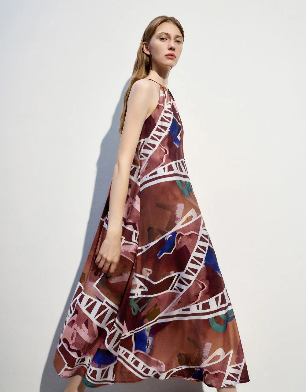 Printed Sleeveless U Neck A-Line Dress sold by Urban Revivo product image thumbnail 3