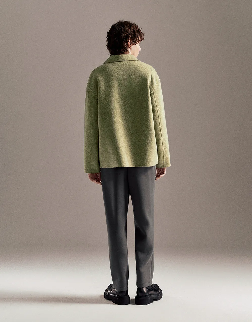 Drop Shoulder Sleeve Woolen Jacket sold by Urban Revivo product image thumbnail 4