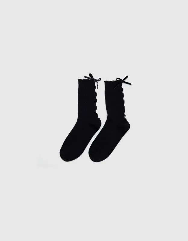 Bow Tie Décor Mid-Length Socks made by Urban Revivo