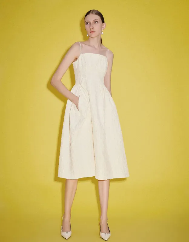 Square-cut Collar Cami A-Line Dress sold by Urban Revivo