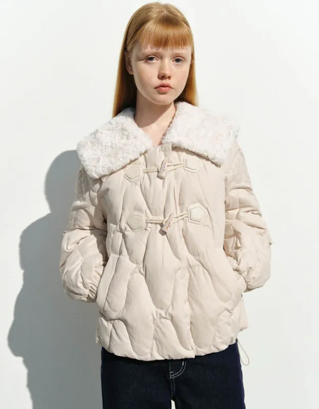 Furry Collar Down Jacket sold by Urban Revivo