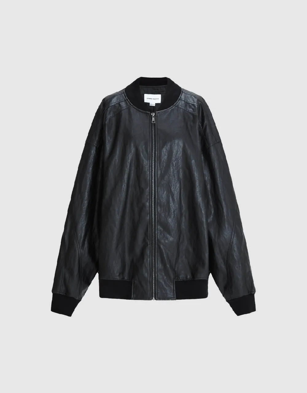 Zipper Front Vegan Leather Jacket sold by Urban Revivo