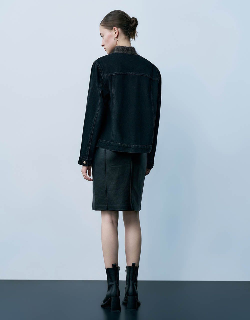 Crew Neck Denim Jacket sold by Urban Revivo product image thumbnail 4