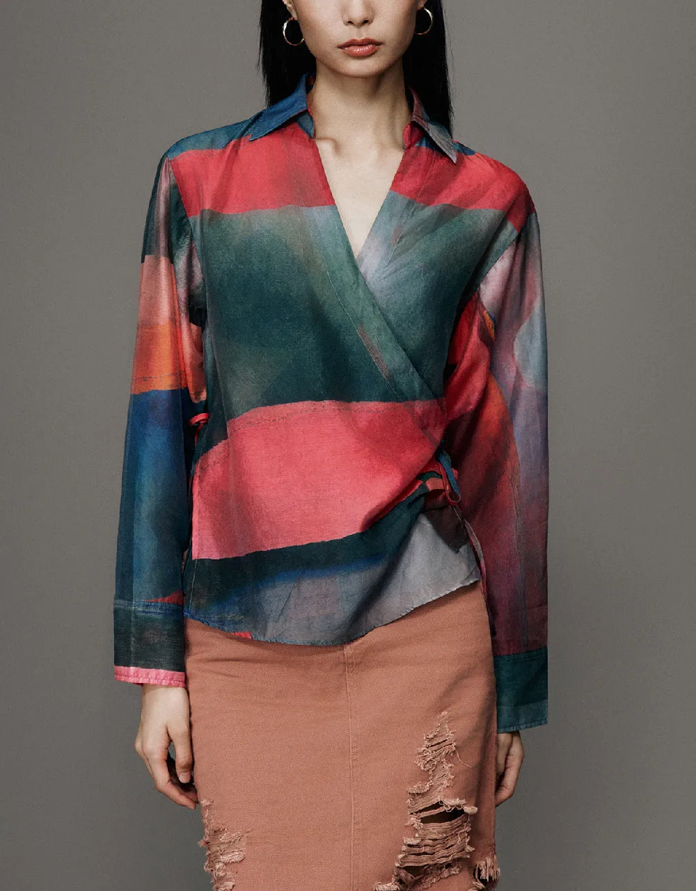 Surplice Neck Printed Shirt sold by Urban Revivo product image thumbnail 2