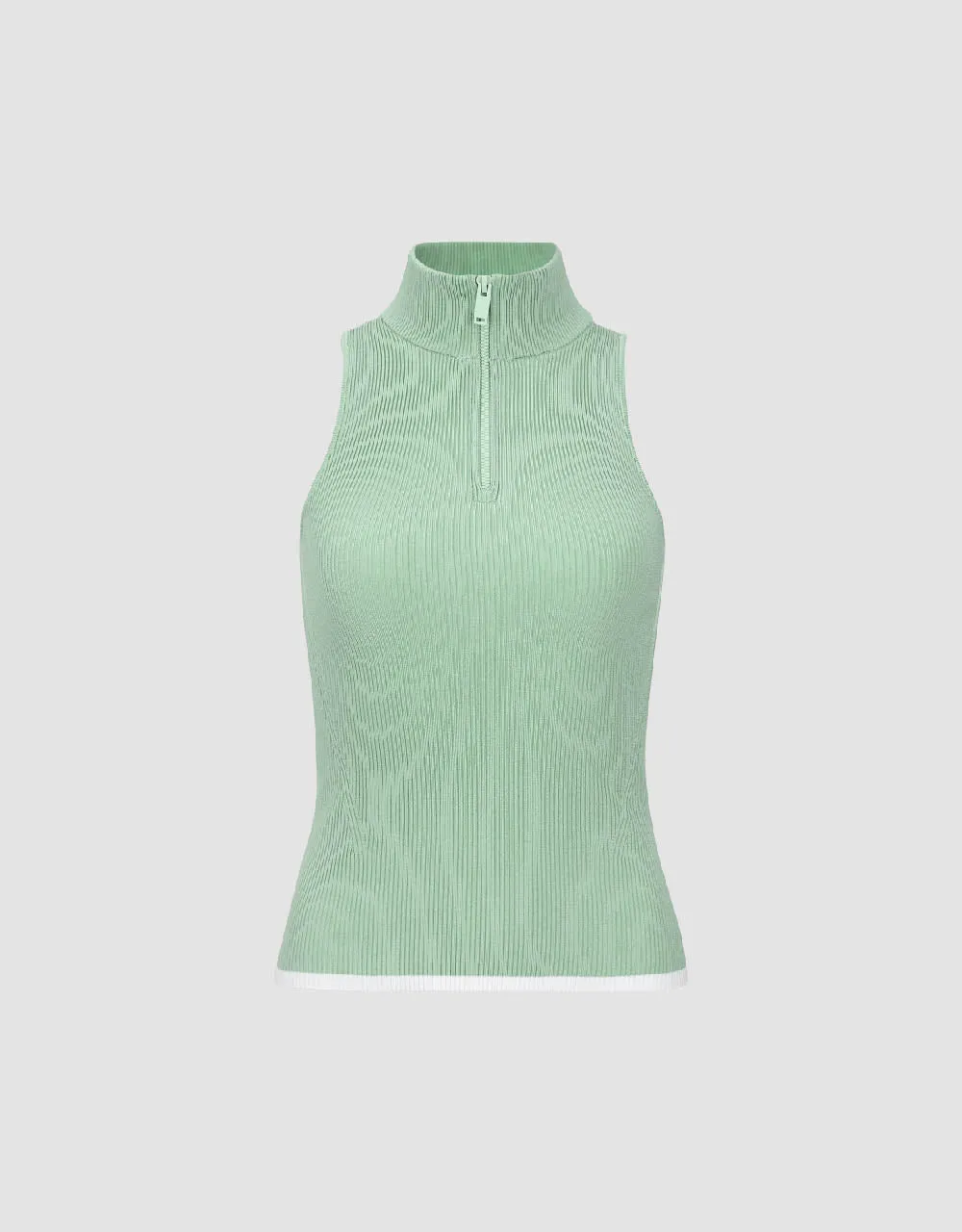 Zip Half Placket Knitted Vest sold by Urban Revivo product image thumbnail 2
