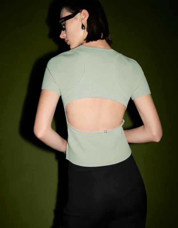 Crew Neck Knitted T-Shirt sold by Urban Revivo