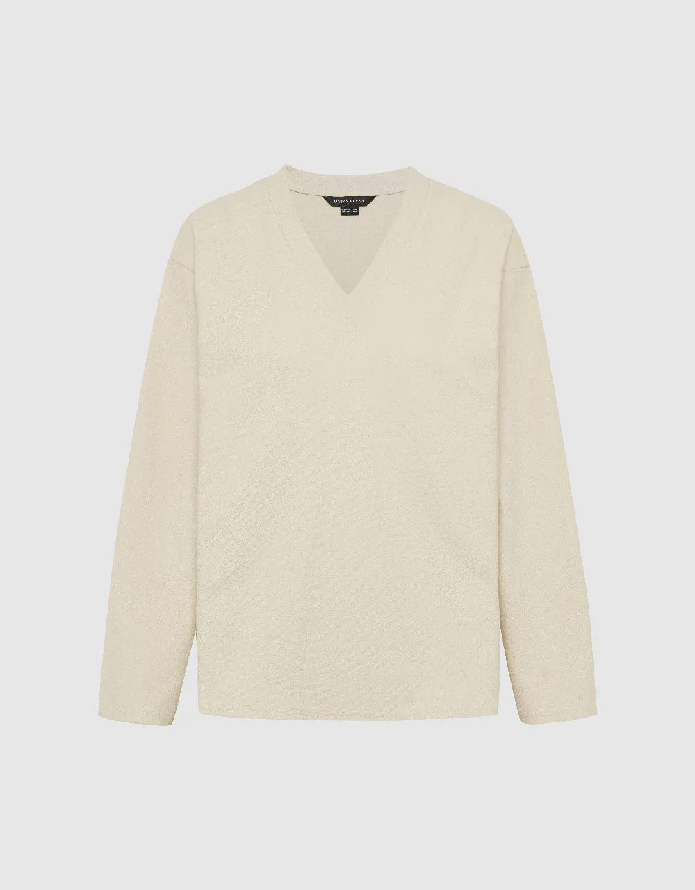 Drop Shoulder Sleeve V-Neck Knitted T-Shirt sold by Urban Revivo product image thumbnail 2