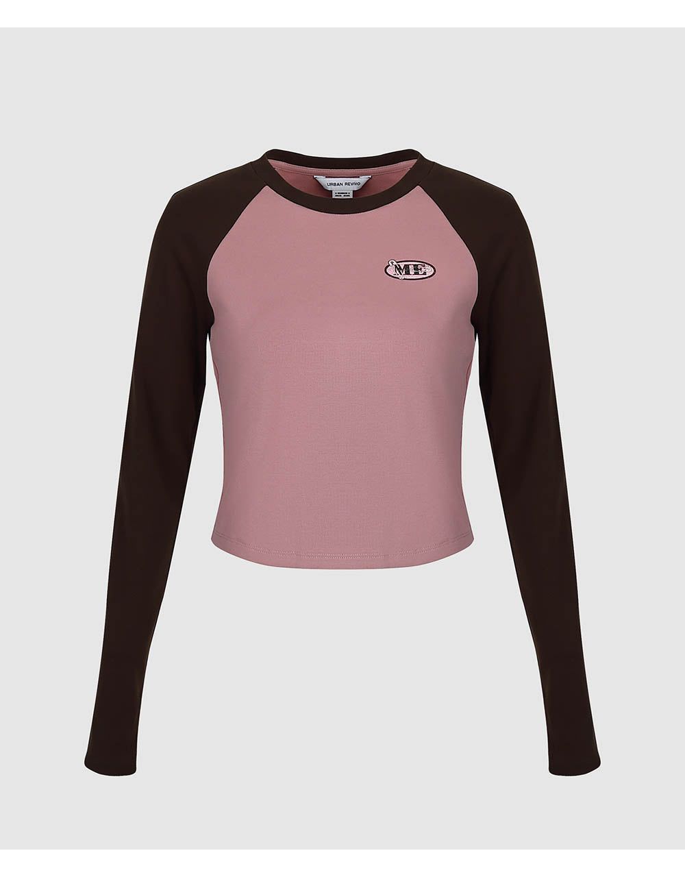 Raglan Sleeve Crew Neck Skinny T-Shirt sold by Urban Revivo product image thumbnail 2