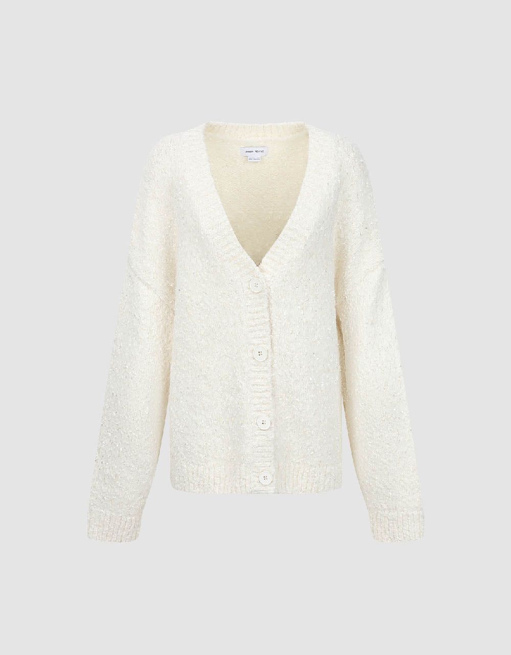 Drop Shoulder Sleeve V-Neck Knitted Cardigan sold by Urban Revivo product image thumbnail 2