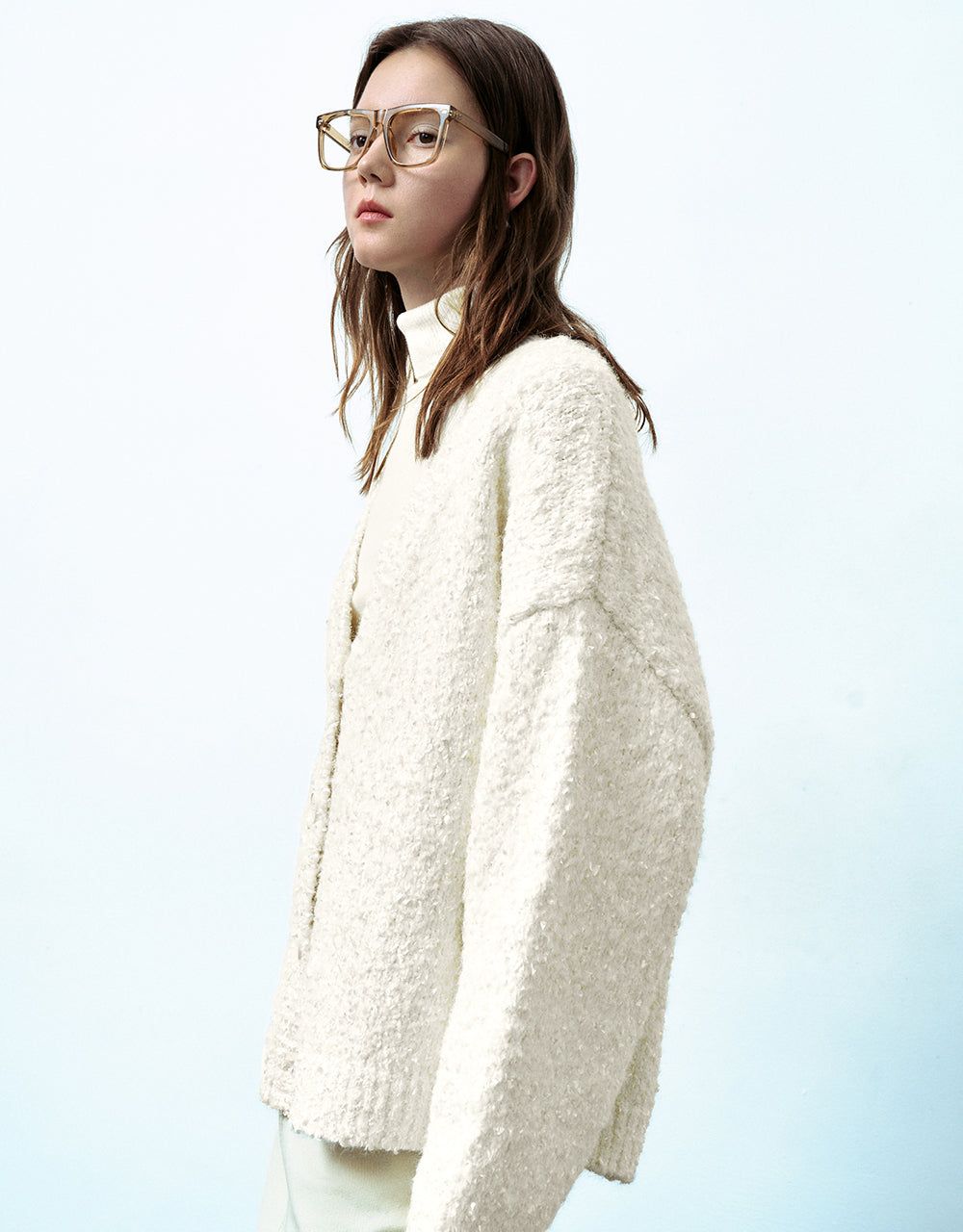 Drop Shoulder Sleeve V-Neck Knitted Cardigan sold by Urban Revivo product image thumbnail 3