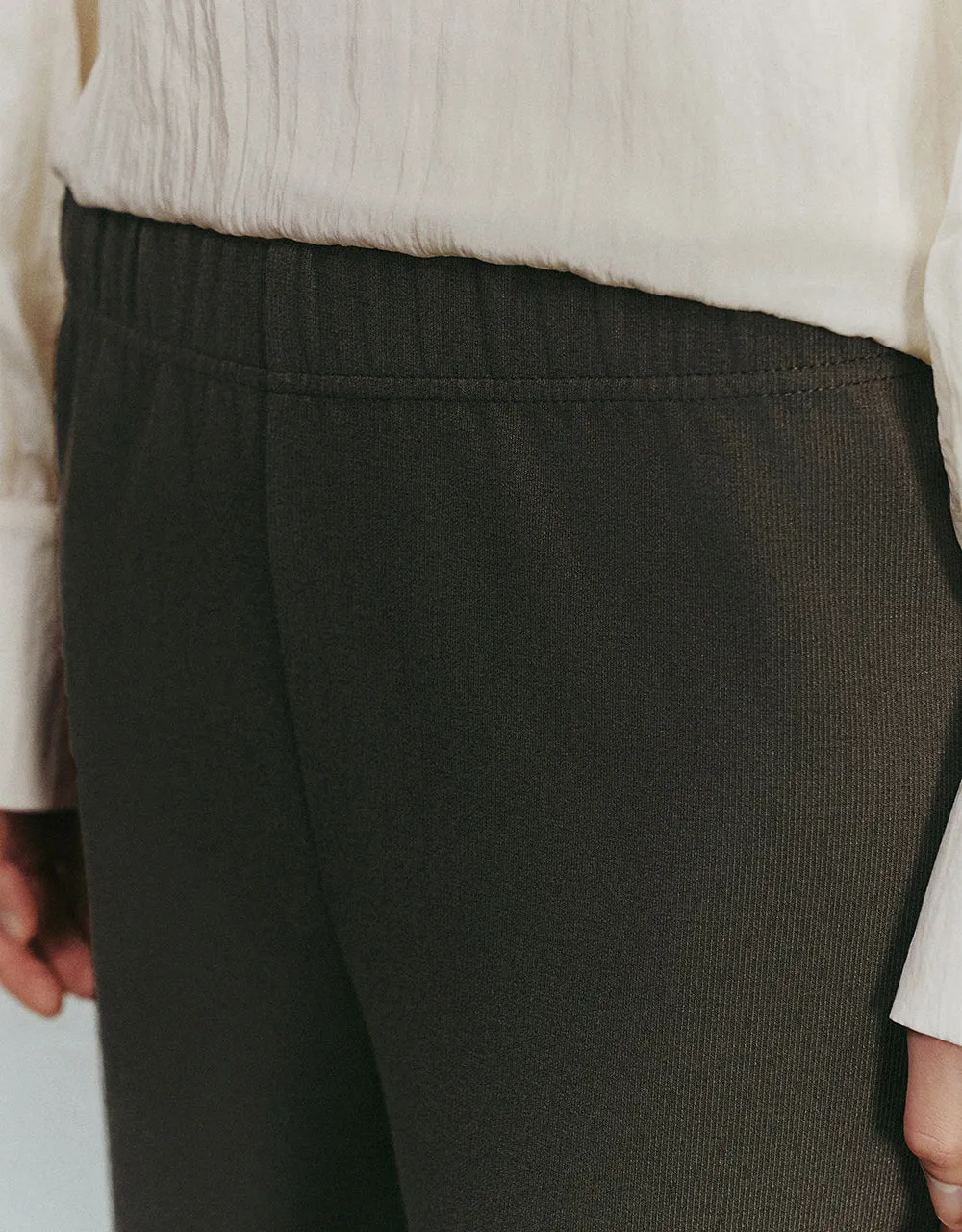 Elastic Waist Knitted Wide-Leg Pants sold by Urban Revivo product image thumbnail 5