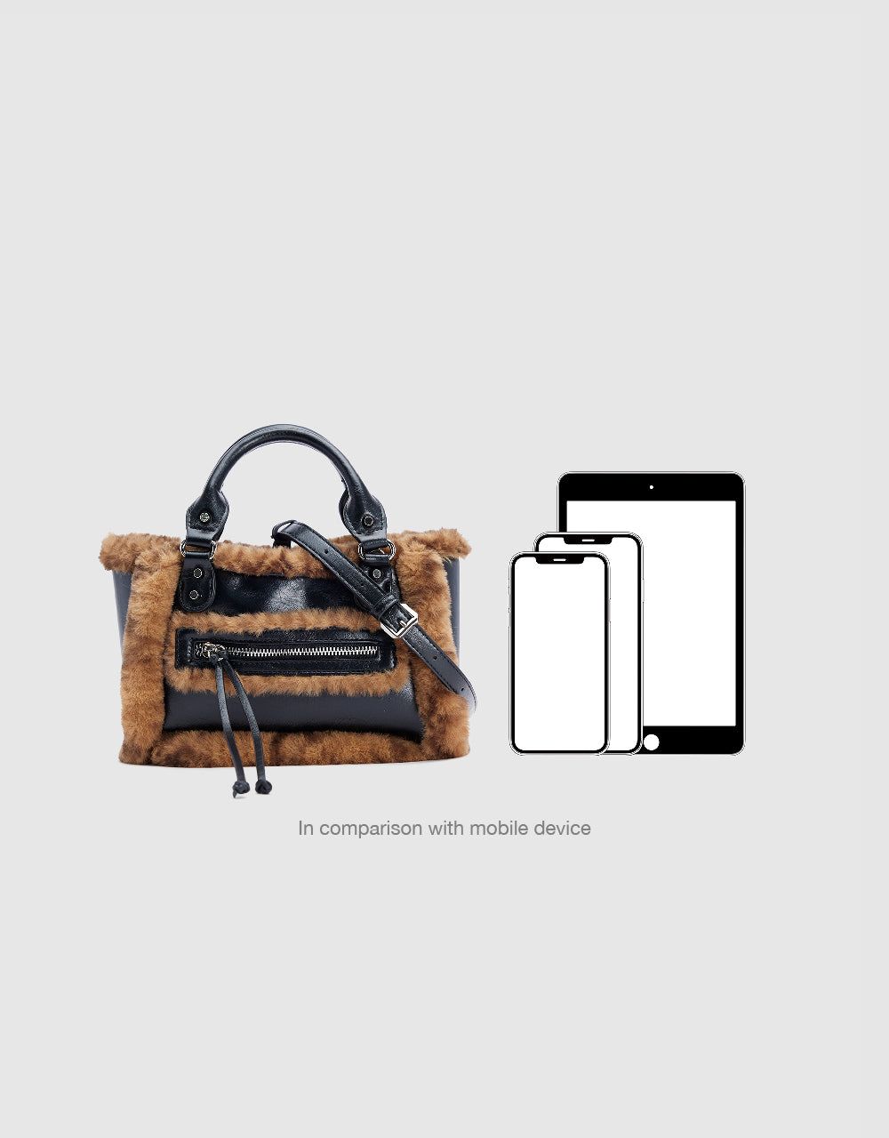 Furry Trim Vegan Leather Shoulder Bag sold by Urban Revivo product image thumbnail 3