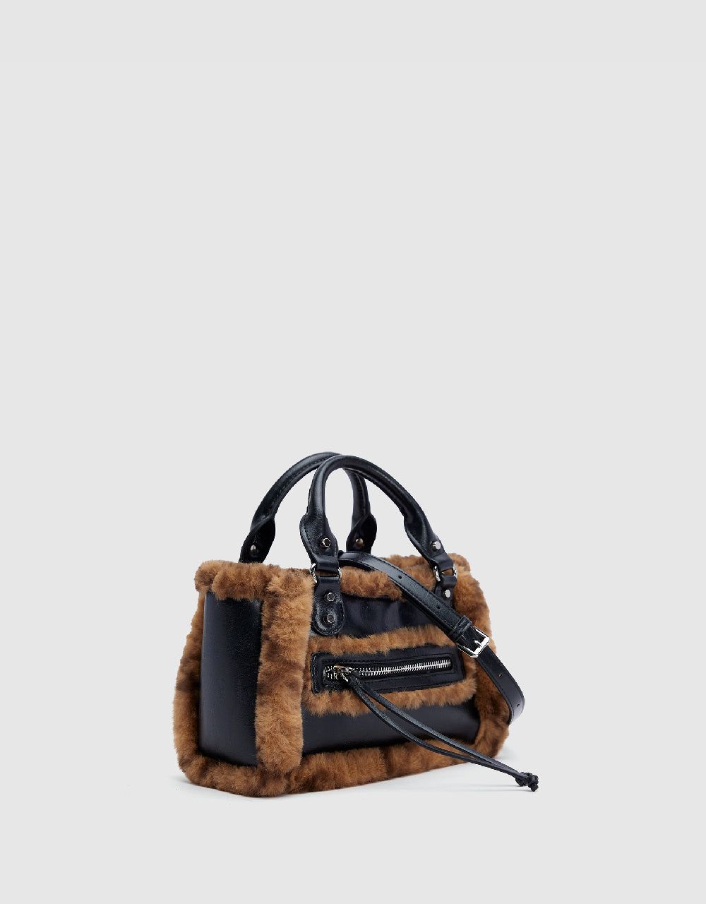 Furry Trim Vegan Leather Shoulder Bag sold by Urban Revivo product image thumbnail 2