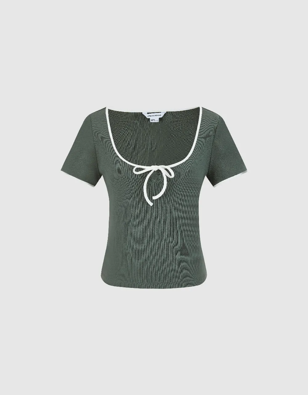 Bow Decor U Neck T-Shirt sold by Urban Revivo product image thumbnail 2