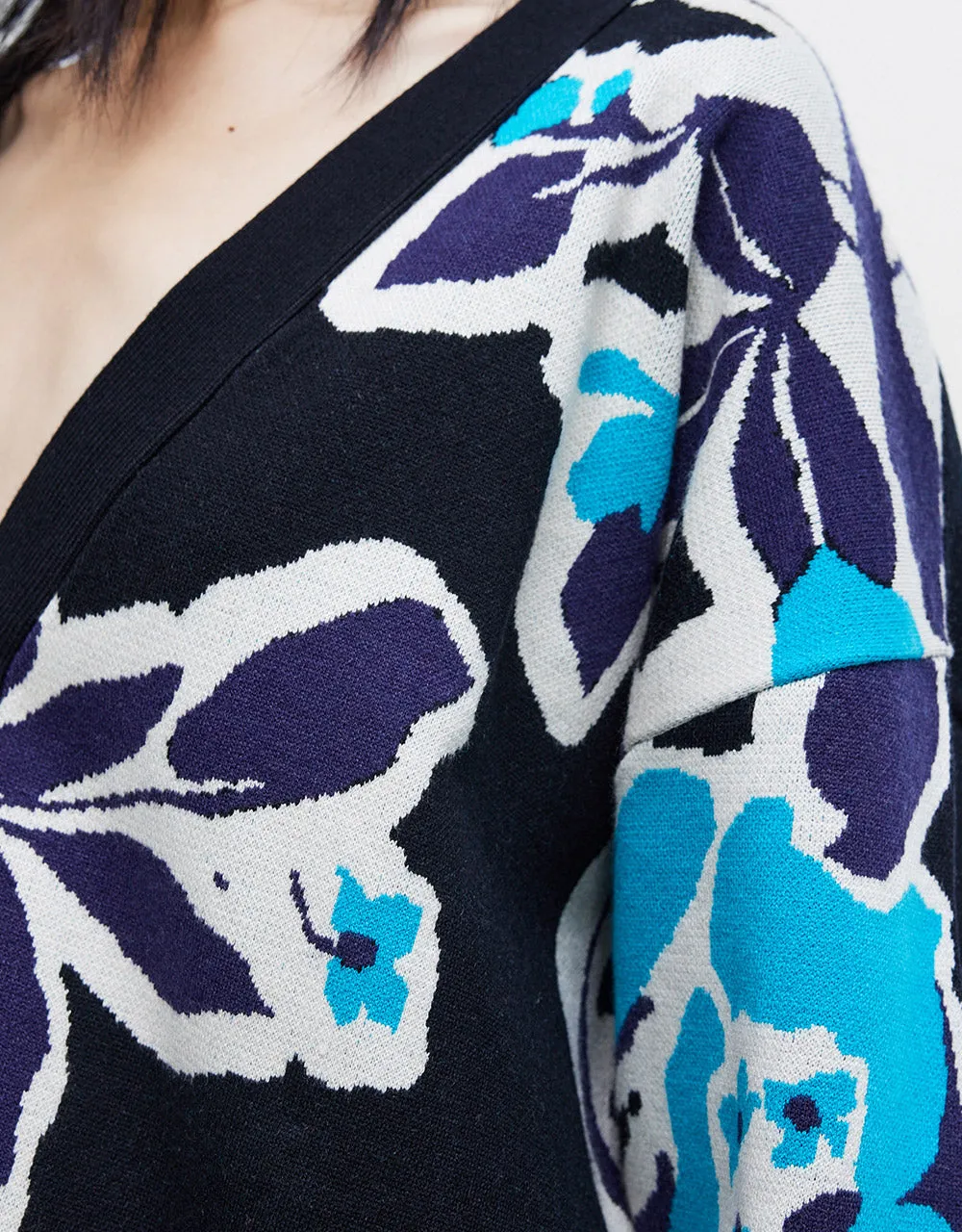 Floral Jacquard Button Up Cardigan sold by Urban Revivo product image thumbnail 3