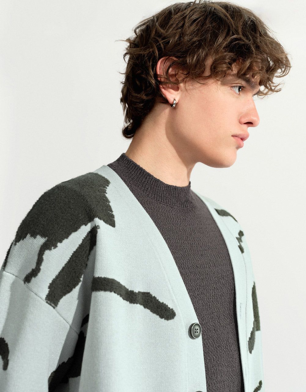 Printed Knitted Cardigan With Patch Pockets sold by Urban Revivo product image thumbnail 5